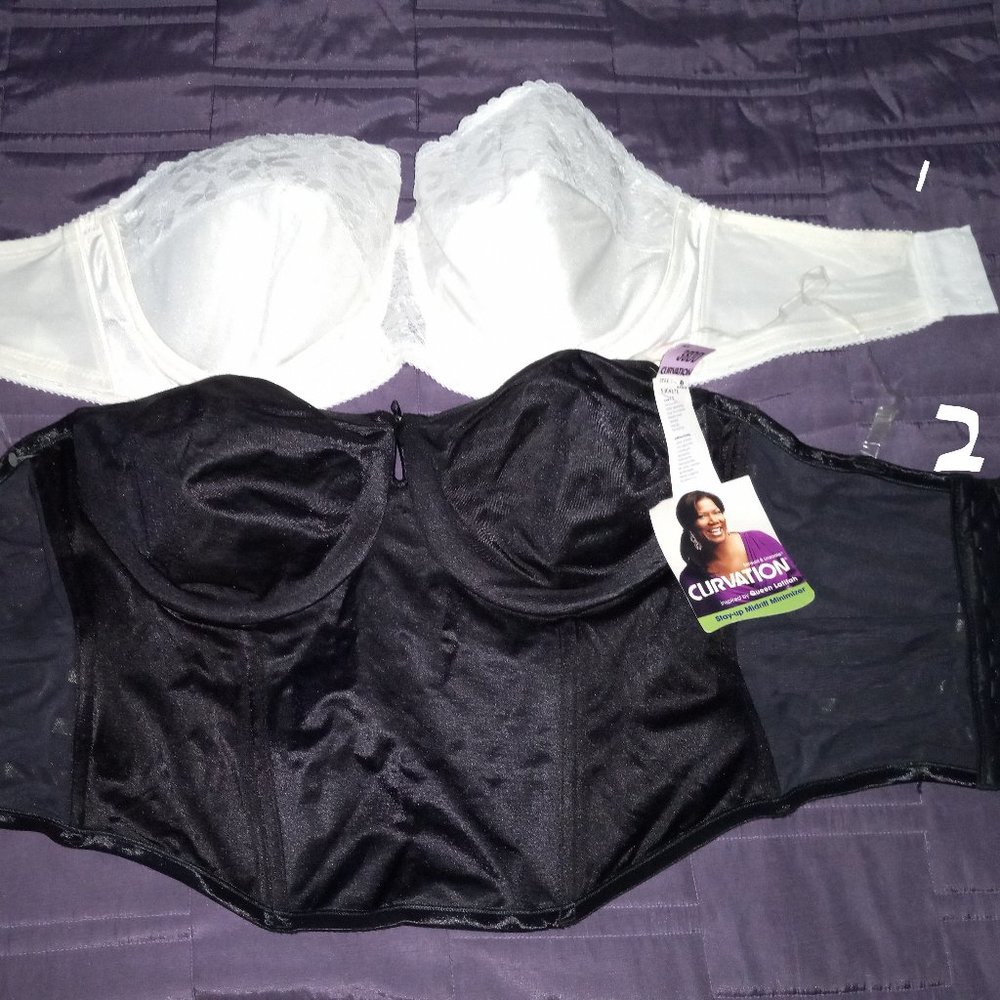 THESE ITEMS HAVE SOLD!!! Black Queen Latifah and White Lace Strapless Bras